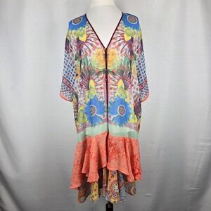 Anthropologie Dream Daily Artsy Blouse/Topper Women's L Fairy Garden Festival